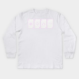 Pink Four Aces Kids Long Sleeve T-Shirt